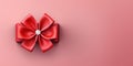 red salmon colored bow with text space