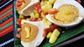 Red Salted Egg Salad Asian Delicacy Royalty Free Stock Photo