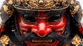 Red Samurai Mask, Close-up, Studio, Japan, History Royalty Free Stock Photo