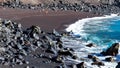 Red sand beach located on the island of El Hierro.