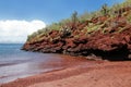 Red sand beach on Rabida Island, Galapagos National Park, Ecuador