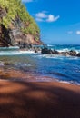 Red Sand And Blue Waves of Kaihalulu Beach