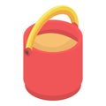 Red sand bucket icon, isometric style Royalty Free Stock Photo