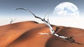 Red Sand Desert with Terraformed Moon or earth