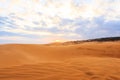 Red sand dune and sunset Royalty Free Stock Photo