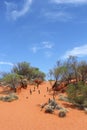 Red sand dunes in the desert, Red Centre of Australia Royalty Free Stock Photo