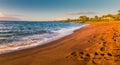 Red Sand From Pu\'u Olai Cinder Cone on Oneuli Beach Royalty Free Stock Photo