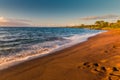 Red Sand From Pu\'u Olai Cinder Cone on Oneuli Beach Royalty Free Stock Photo