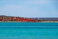 Red sand stone cliffs at the beach of Shark Bay Australia Royalty Free Stock Photo