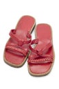 Red sandals on white Royalty Free Stock Photo