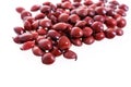 Red sandalwood seeds Adenanthera pavonina seeds on white background