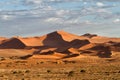 Red sanddunes of the Sossusvlei area Royalty Free Stock Photo