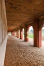 Red sandstone arches of the inner courtyard of Agra Red Fort