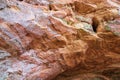 Red sandstone cliffs of Langu klintis, source of Latvia Royalty Free Stock Photo