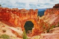 Red sandstone natural bridge in Bryce Canyon National Park in Utah, USA Royalty Free Stock Photo