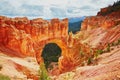 Red sandstone natural bridge in Bryce Canyon National Park in Utah, USA Royalty Free Stock Photo