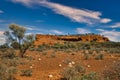 Red sandstone outcrop in the Western Australian outback Royalty Free Stock Photo