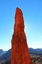A red sandstone pinnacle formation in the mountains of Sedona, Arizona Royalty Free Stock Photo