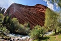 Red sandstone rock Broken heart, Jeti Oguz Seven bulls canyon in Kyrgyzstan,Issyk-Kul region,Central Asia