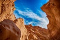 Red Sandstones with blue sky in the Red Canyon in Eilat Mountain