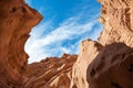 Red Sandstones with blue sky in the Red Canyon in Eilat Mountain