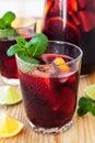 Red Sangria with fuits