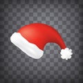 Red Santa hat on chequered background