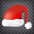 Red Santa hat on chequered background