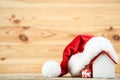 Red santa hat with house model Royalty Free Stock Photo