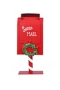 Red santa mail box for Christmas present wishlists on white background Royalty Free Stock Photo