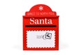 Red santa mail box for Christmas present wishlists on white background Royalty Free Stock Photo