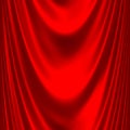 Red satin big drape