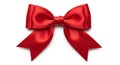 Red satin bow with two loops Royalty Free Stock Photo