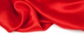 Red satin fabric against white background Royalty Free Stock Photo