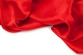 Red satin fabric against white background Royalty Free Stock Photo