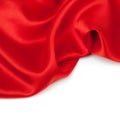 Red satin fabric against white background Royalty Free Stock Photo