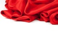 Red satin fabric against white background Royalty Free Stock Photo