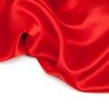 Red satin fabric against white background Royalty Free Stock Photo