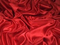 Red Satin Fabric [Landscape] Royalty Free Stock Photo