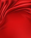 Red satin fabric smooth, wavy vector background Royalty Free Stock Photo