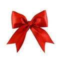 Red satin gift bow Royalty Free Stock Photo