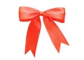Red satin gift bow. Ribbon Royalty Free Stock Photo