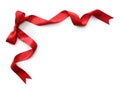 Red satin ribbon with bow Royalty Free Stock Photo