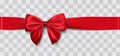 Red satin ribbon and bow Royalty Free Stock Photo