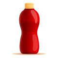 Red sauce bottle icon, cartoon style Royalty Free Stock Photo