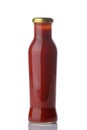 Red sauce in a bottle on a white isolated background. Tomato sauce. Ketchup Royalty Free Stock Photo