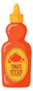 Red sauce plastic bottle. Ketchup cartoon icon