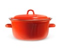 Red saucepan, vector illustration Royalty Free Stock Photo