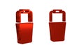 Red Sauna bucket icon isolated on transparent background.