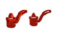 Red Sauna ladle icon isolated on transparent background.